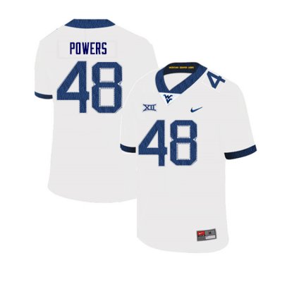 Men's West Virginia Mountaineers NCAA #48 Mike Powers White Authentic Nike Stitched College Football Jersey KG15K32OI